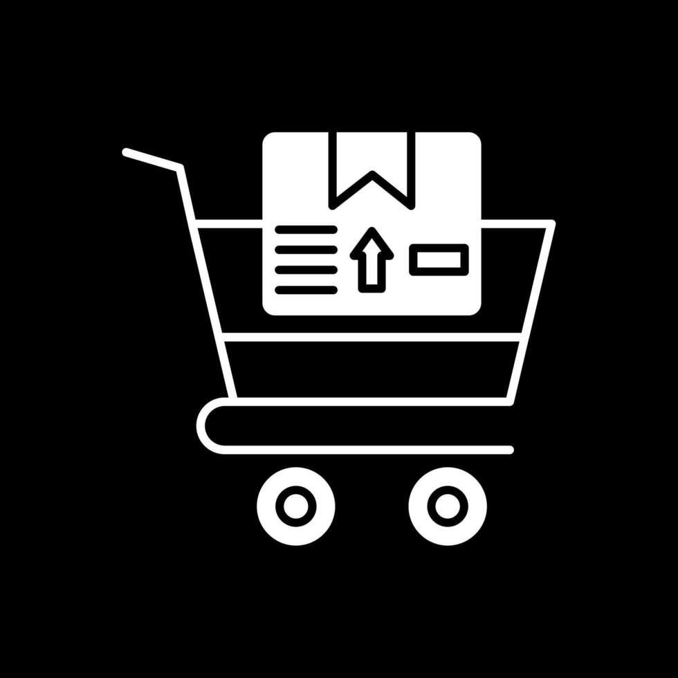 Einkaufswagen-Glyphe invertiertes Symbol vektor