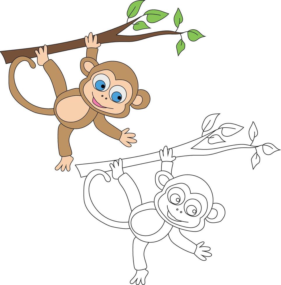 Affe Clip Art Satz. Karikatur wild Tiere Clip Art einstellen zum Liebhaber von Tierwelt vektor