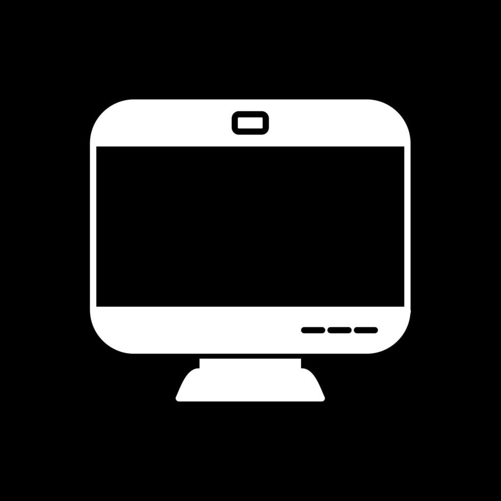 Monitor-Glyphe invertiertes Symbol vektor