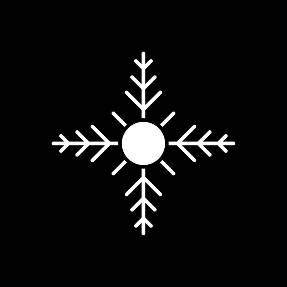 umgekehrtes Symbol für Schneeflocken-Glyphe vektor