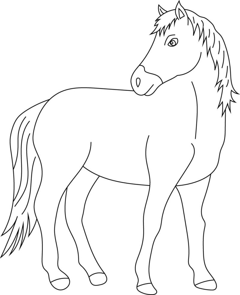 Gliederung Pferd Clip Art. Gekritzel Tiere Clip Art. Karikatur wild Tiere Clip Art zum Liebhaber von Tierwelt vektor