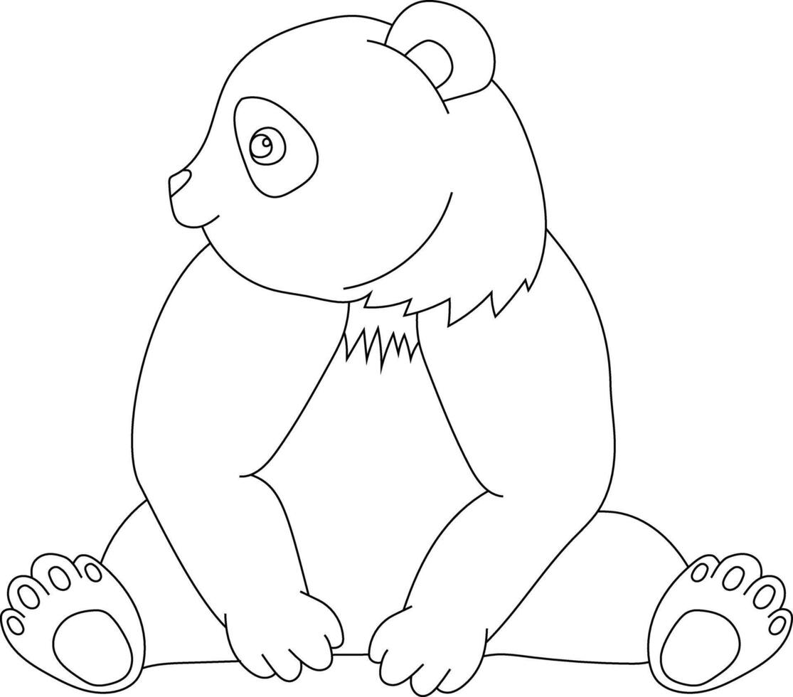 översikt panda ClipArt. klotter djur ClipArt. tecknad serie vild djur ClipArt för älskande av vilda djur och växter vektor