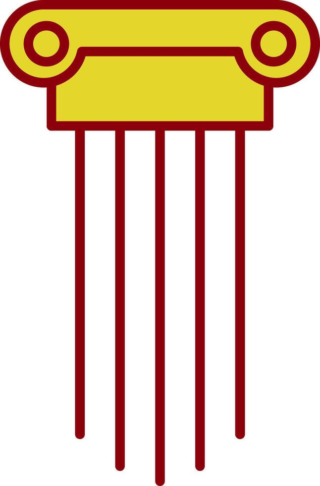 griechisch Säulen Linie zwei Farbe Symbol vektor