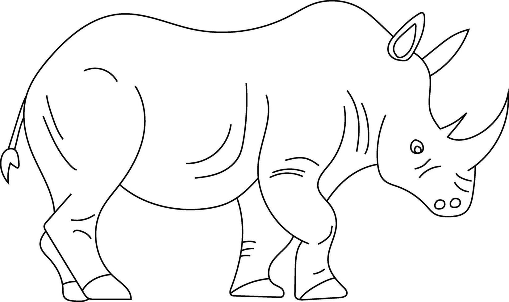 översikt noshörning ClipArt. klotter djur ClipArt. tecknad serie vild djur ClipArt för älskande av vilda djur och växter vektor