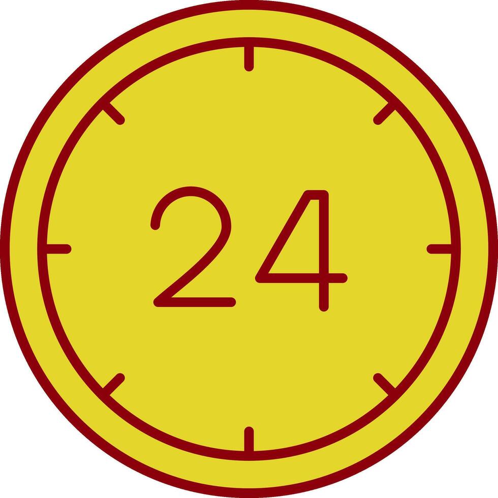 24-Stunden-Zeile zweifarbiges Symbol vektor