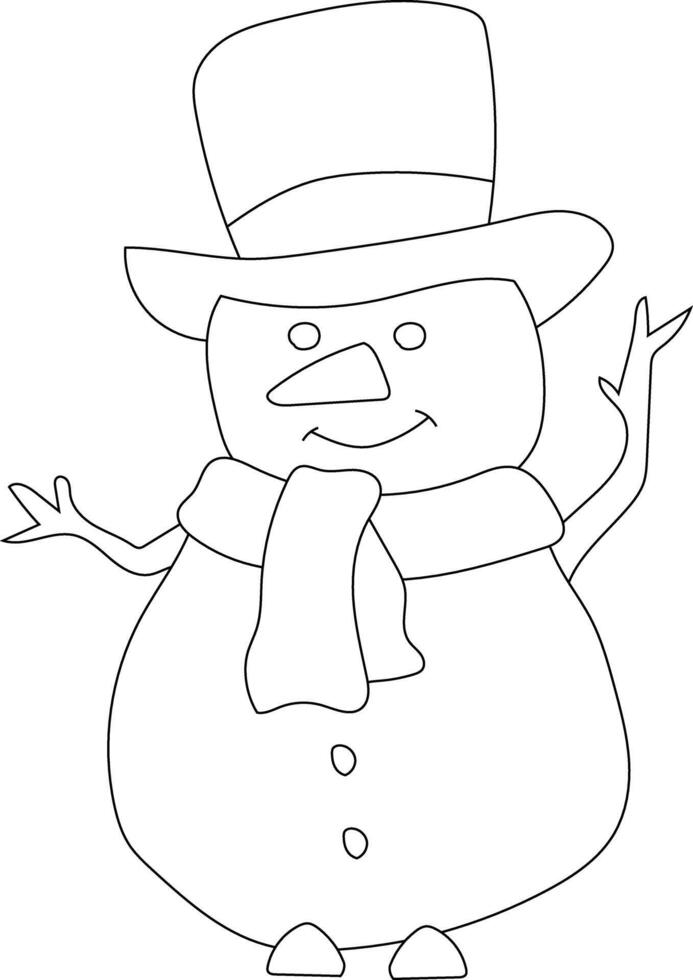 Gliederung Schneemann Clip Art zum Liebhaber von Winter Jahreszeit. diese Winter Thema Schneemann Anzüge Weihnachten Feier vektor