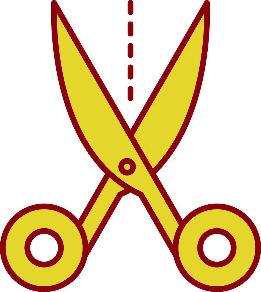 Scherenlinie zweifarbiges Symbol vektor