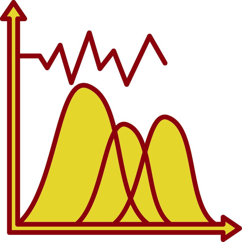 Welle Diagramm Linie zwei Farbe Symbol vektor