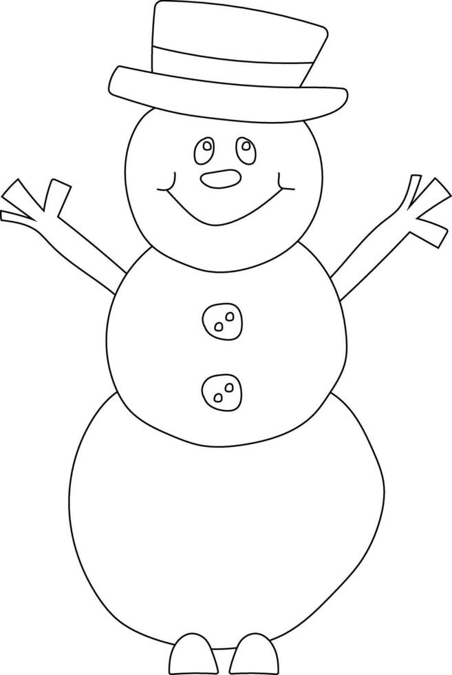 Gliederung Schneemann Clip Art zum Liebhaber von Winter Jahreszeit. diese Winter Thema Schneemann Anzüge Weihnachten Feier vektor