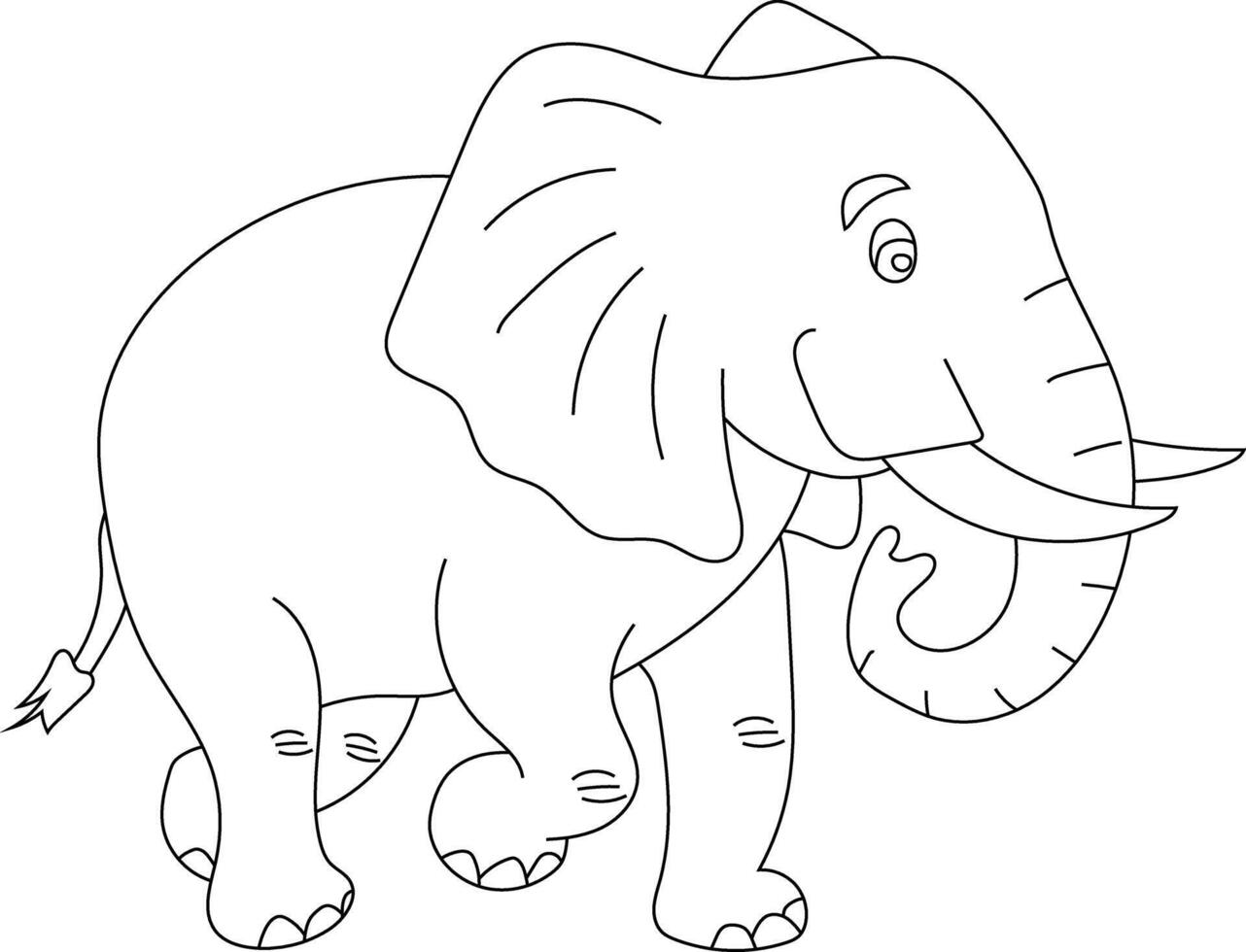 översikt elefant ClipArt. klotter djur ClipArt. tecknad serie vild djur ClipArt för älskande av vilda djur och växter vektor