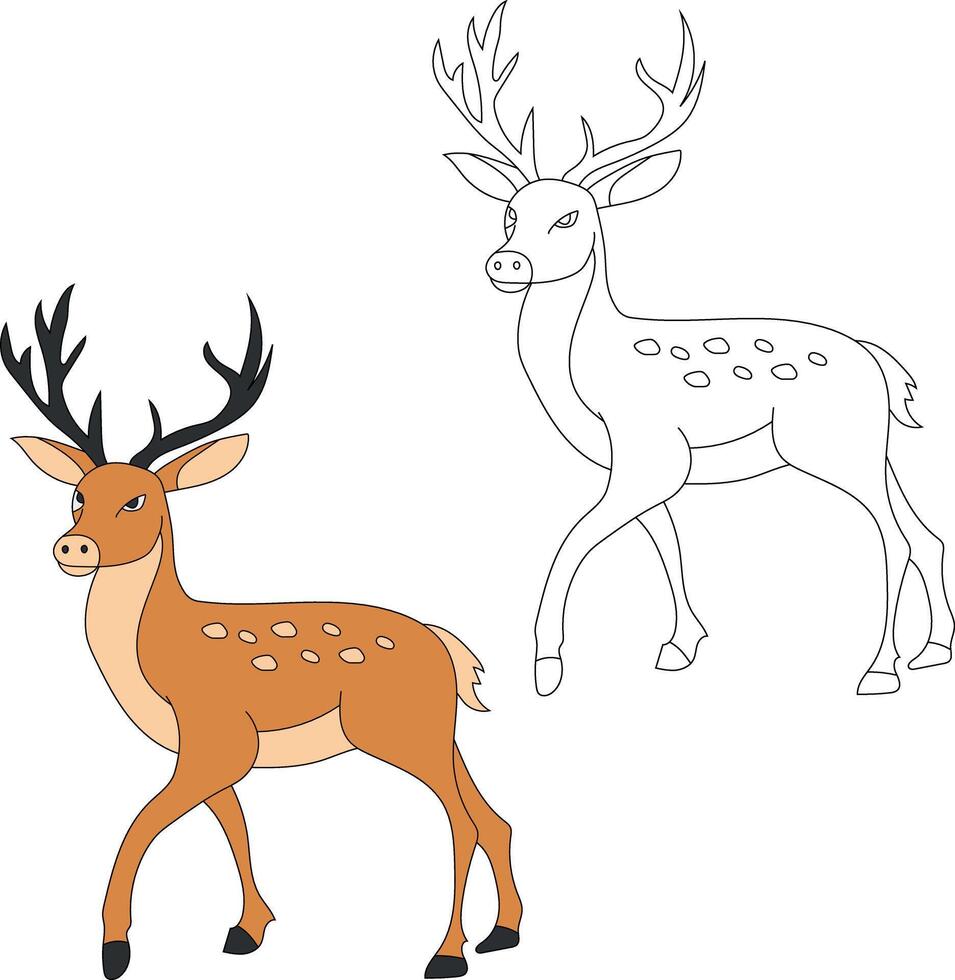 Hirsch Clip Art Satz. Karikatur wild Tiere Clip Art einstellen zum Liebhaber von Tierwelt vektor