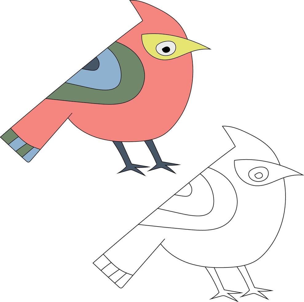 söt liten fåglar ClipArt uppsättning platt design. fågel platt illustration vektor
