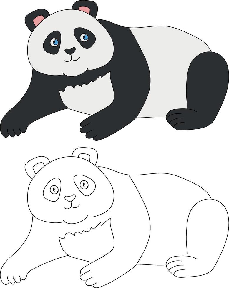 Panda Clip Art Satz. Karikatur wild Tiere Clip Art einstellen zum Liebhaber von Tierwelt vektor