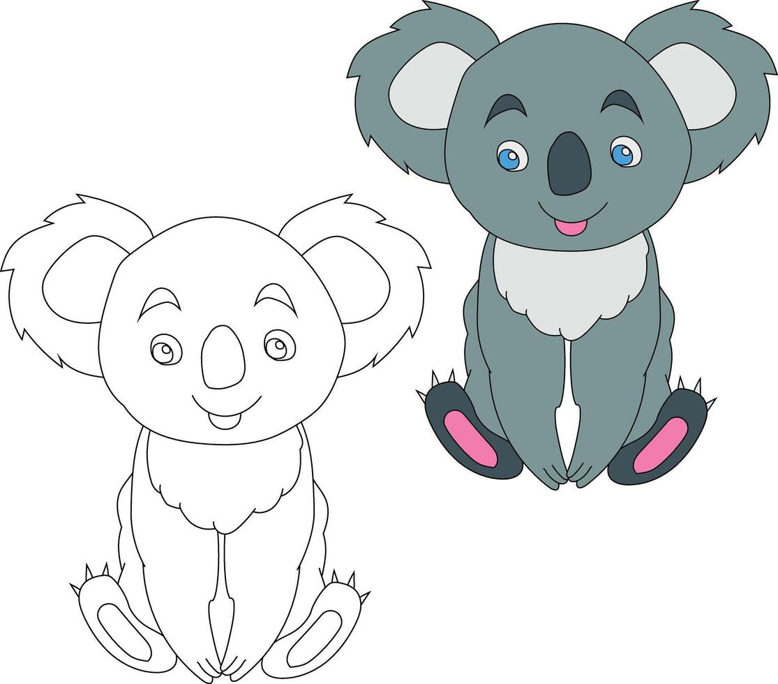 koala ClipArt uppsättning. tecknad serie vild djur ClipArt uppsättning för älskande av vilda djur och växter vektor