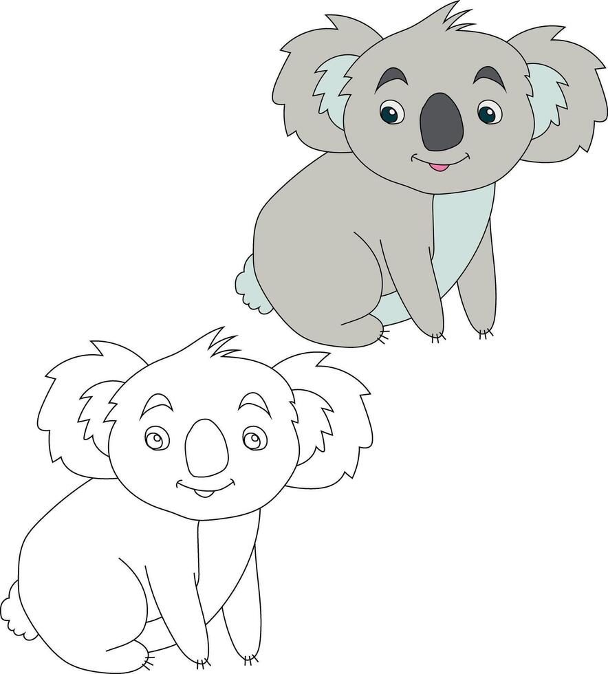 koala ClipArt uppsättning. tecknad serie vild djur ClipArt uppsättning för älskande av vilda djur och växter vektor