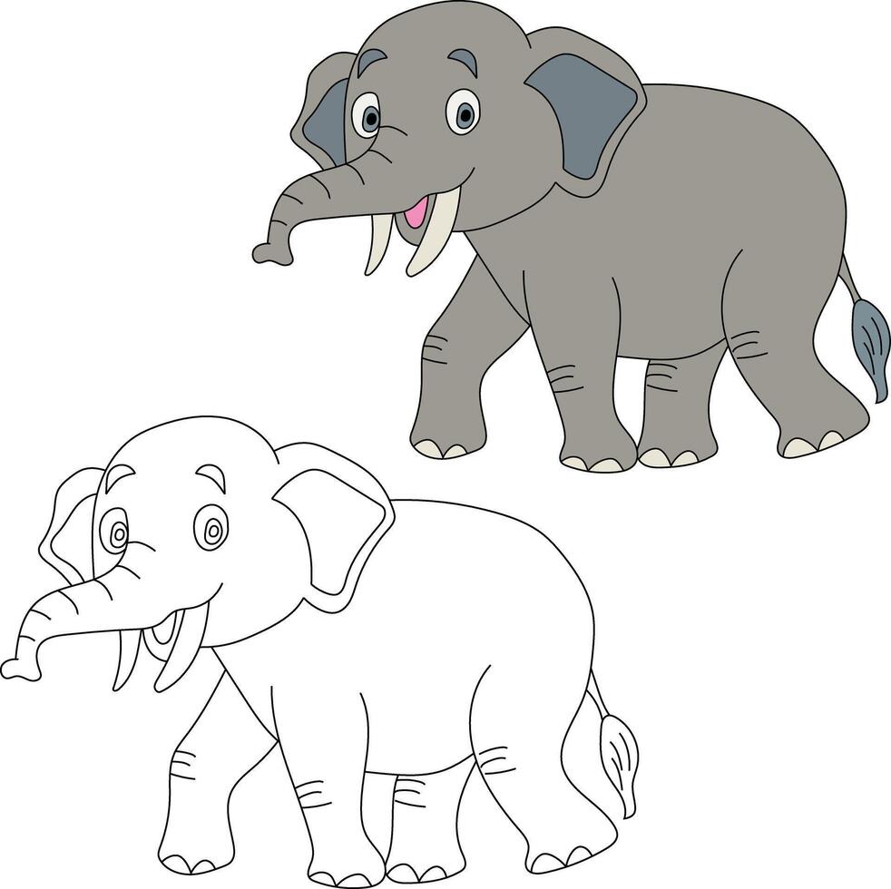 Elefant Clip Art Satz. Karikatur wild Tiere Clip Art einstellen zum Liebhaber von Tierwelt vektor