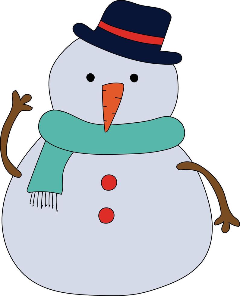 bunt Schneemann Clip Art zum Liebhaber von Winter Jahreszeit. diese Winter Thema Schneemann Anzüge Weihnachten Feier vektor