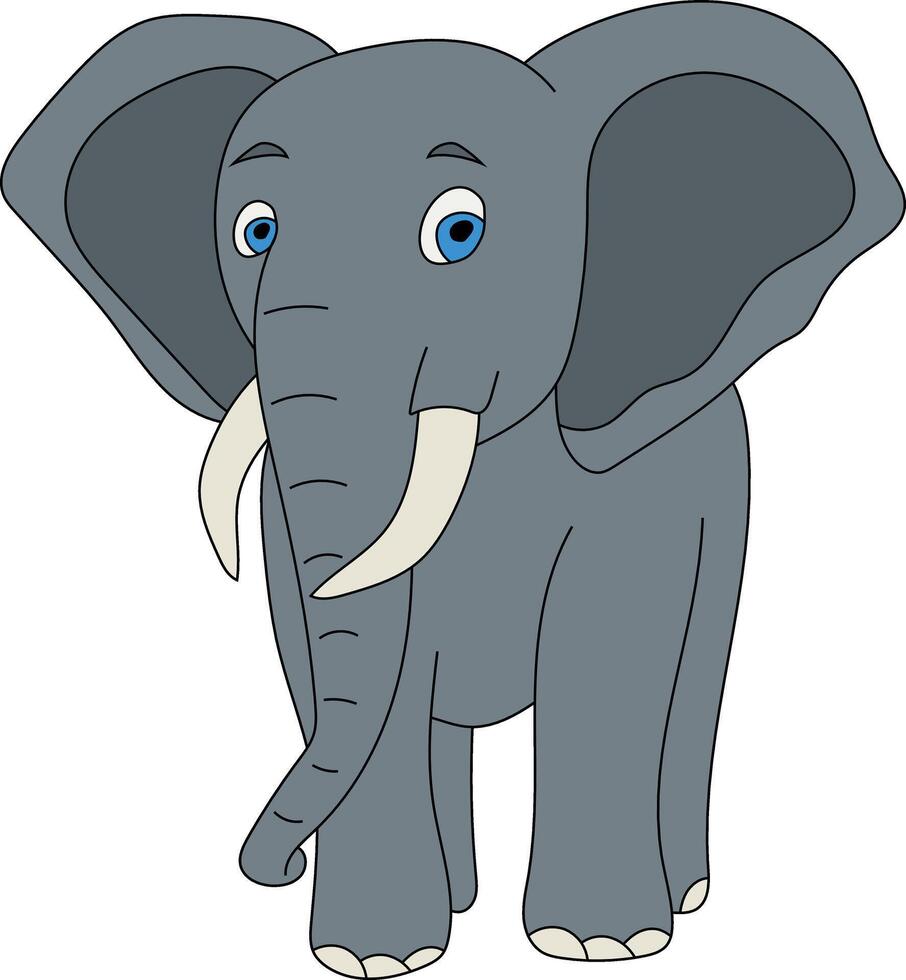 bunt Elefant Clip Art. Gekritzel Tiere Clip Art. Karikatur wild Tiere Clip Art zum Liebhaber von Tierwelt vektor