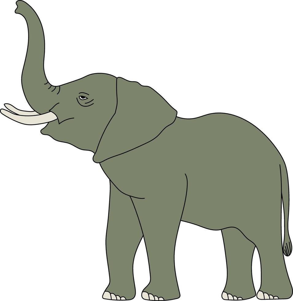 bunt Elefant Clip Art. Gekritzel Tiere Clip Art. Karikatur wild Tiere Clip Art zum Liebhaber von Tierwelt vektor