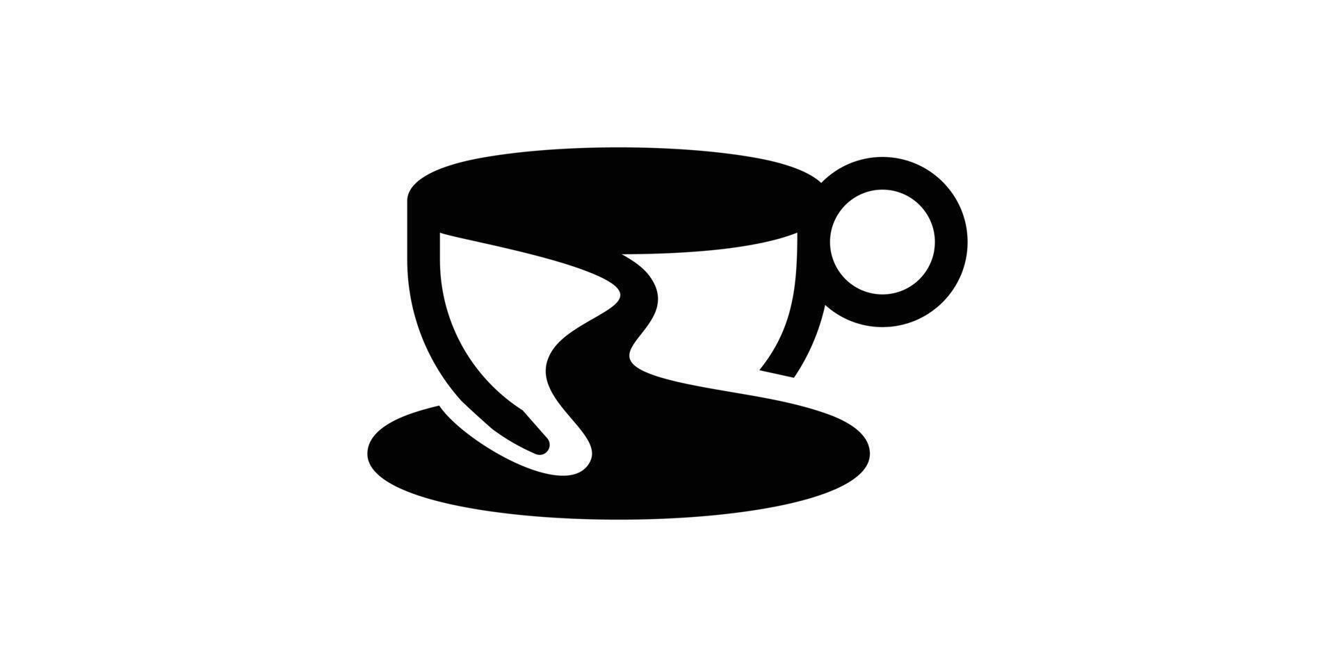 Kaffee und Fluss Logo Design, Logo Design Vorlage, Symbol, Symbol, , kreativ Idee. vektor