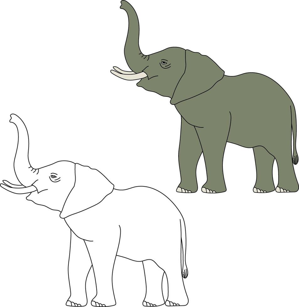 Elefant Clip Art Satz. Karikatur wild Tiere Clip Art einstellen zum Liebhaber von Tierwelt vektor