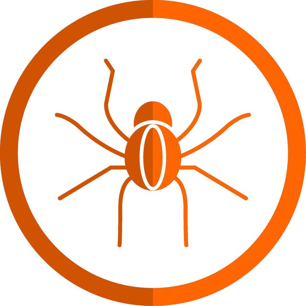 Spindel glyf orange cirkel ikon vektor