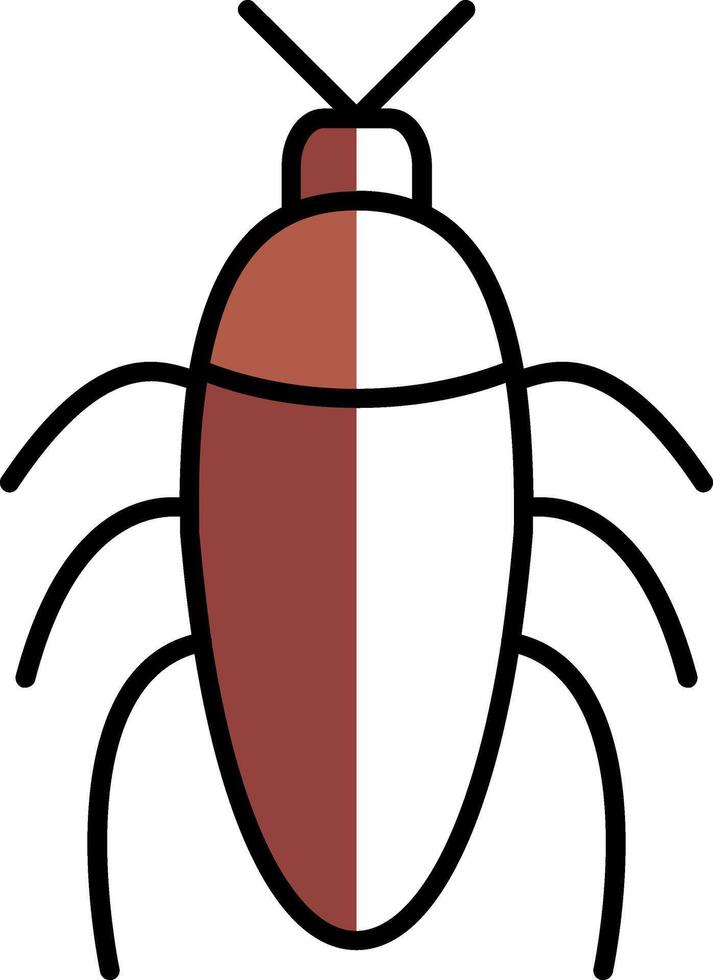 insekt fylld halv skära ikon vektor