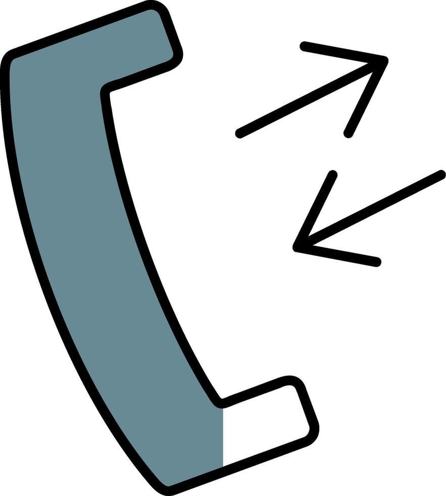 Telefon Empfänger gefüllt Hälfte Schnitt Symbol vektor