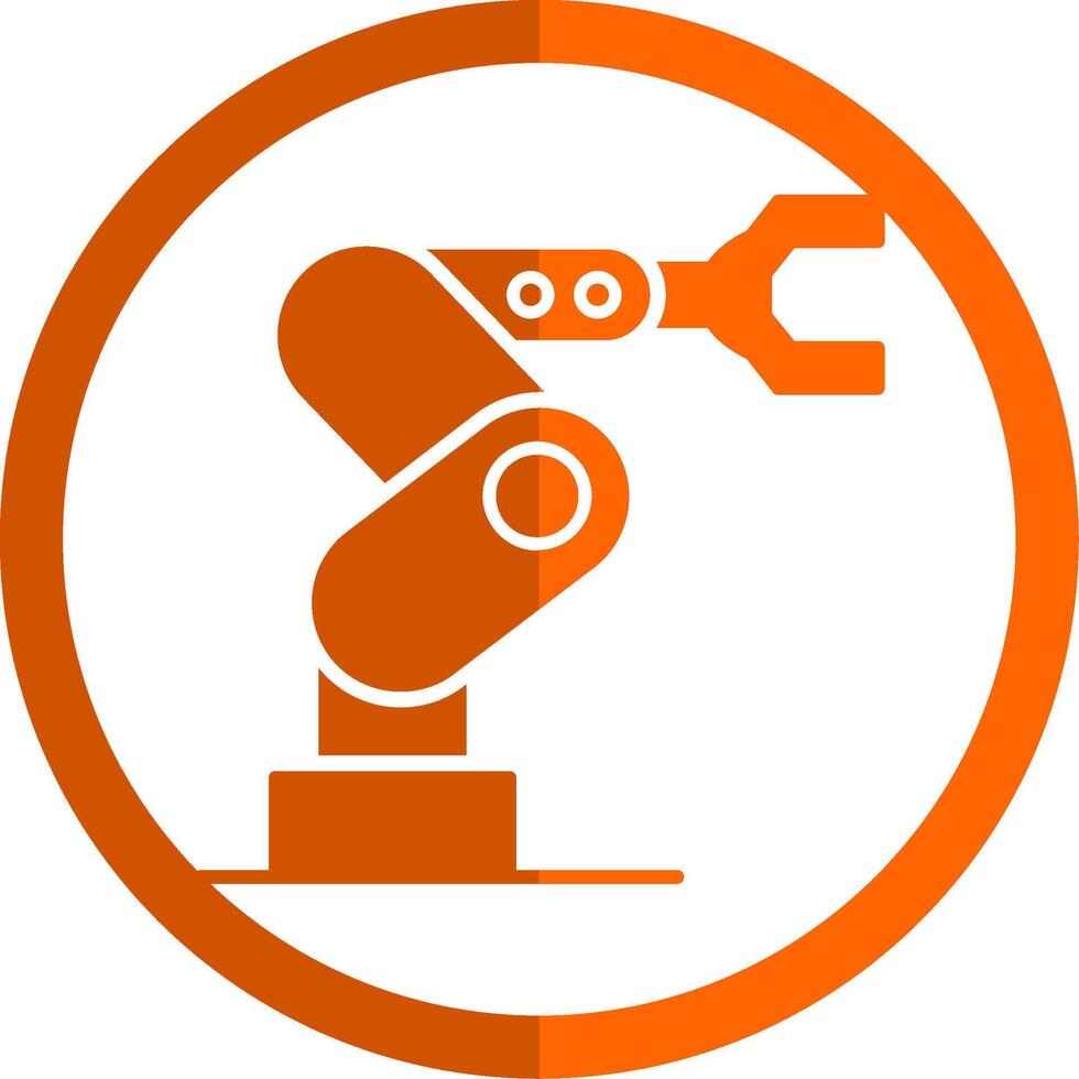 industriell robot glyf orange cirkel ikon vektor