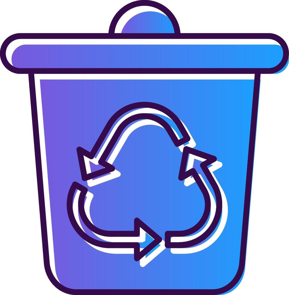 recyceln Behälter Gradient gefüllt Symbol vektor