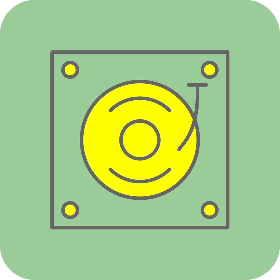 skivspelare fylld gul ikon vektor