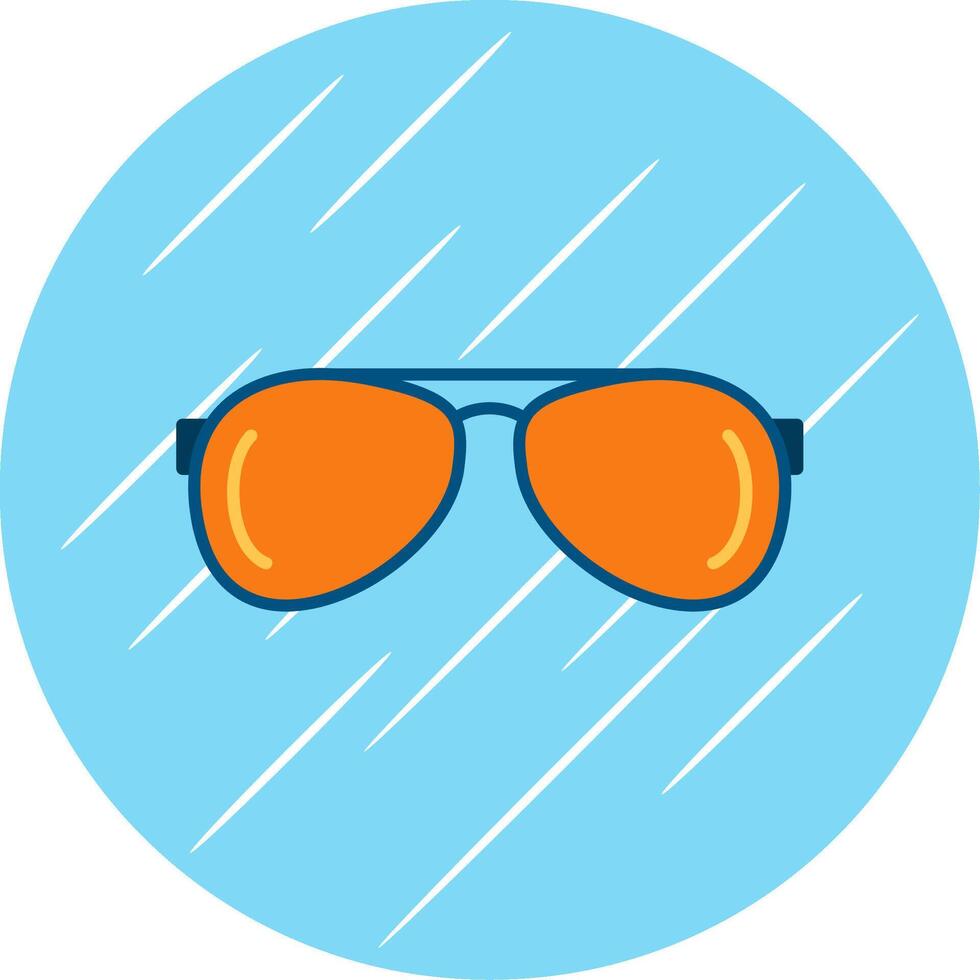 Sonne Brille eben Blau Kreis Symbol vektor