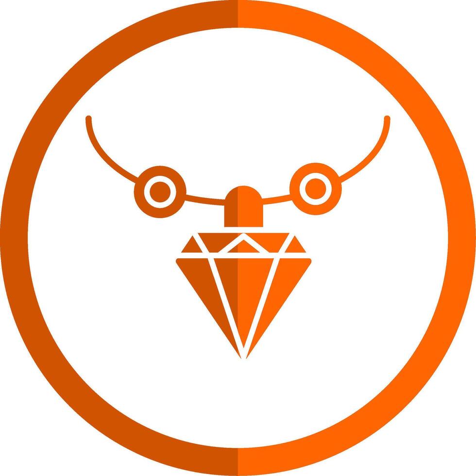 Halskette Glyphe Orange Kreis Symbol vektor