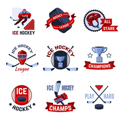 Hockey Emblem Set vektor