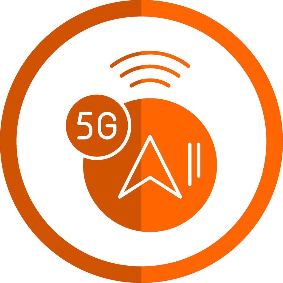 Navigation Glyphe Orange Kreis Symbol vektor