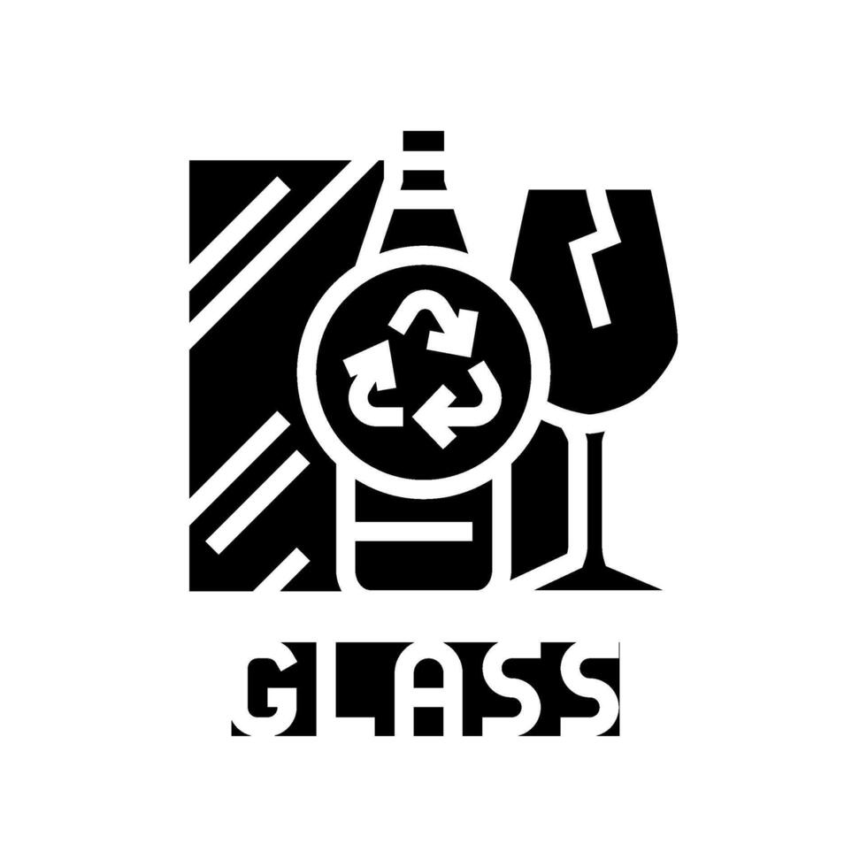 Glas Recycling Abfall Sortierung Glyphe Symbol Illustration vektor