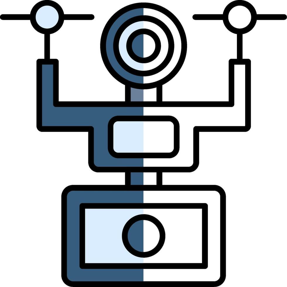 Kamera Drohne gefüllt Hälfte Schnitt Symbol vektor