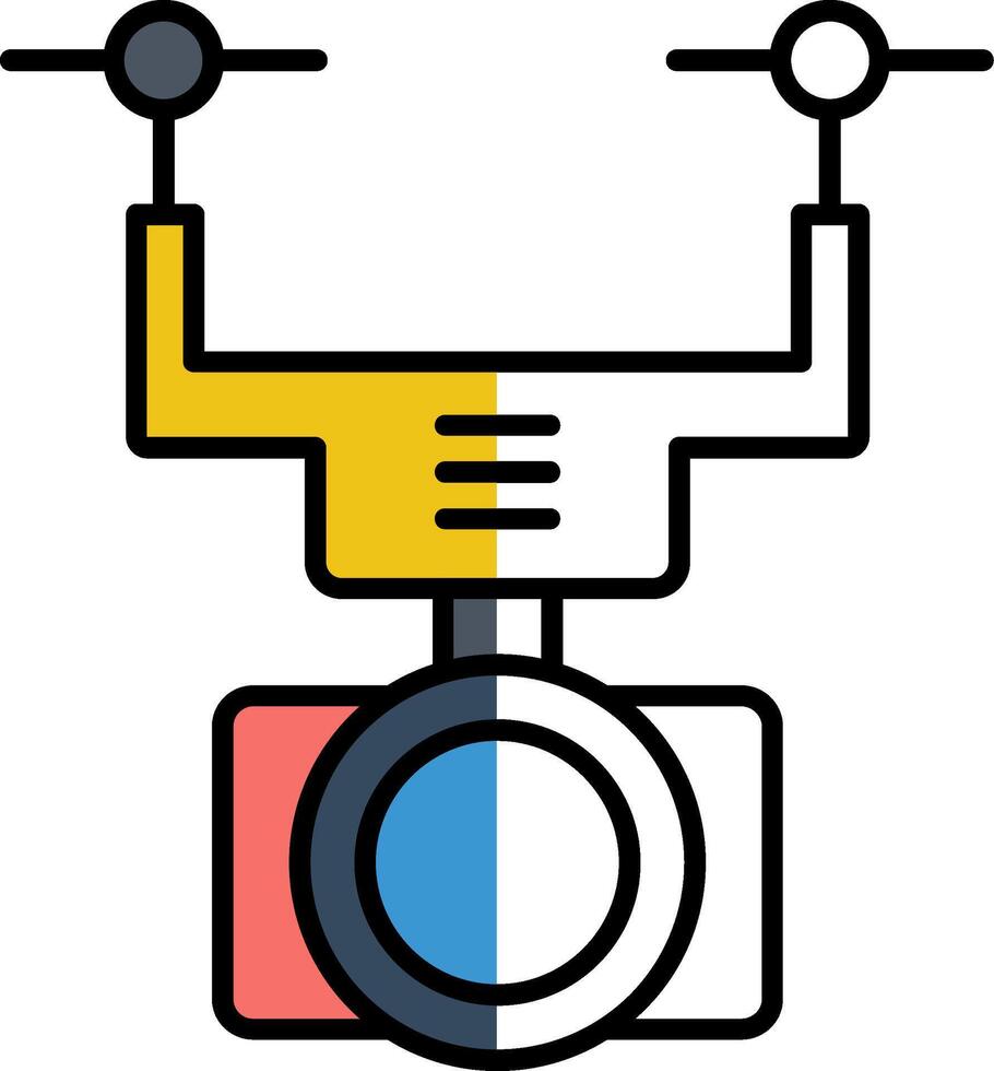 Kamera Drohne gefüllt Hälfte Schnitt Symbol vektor