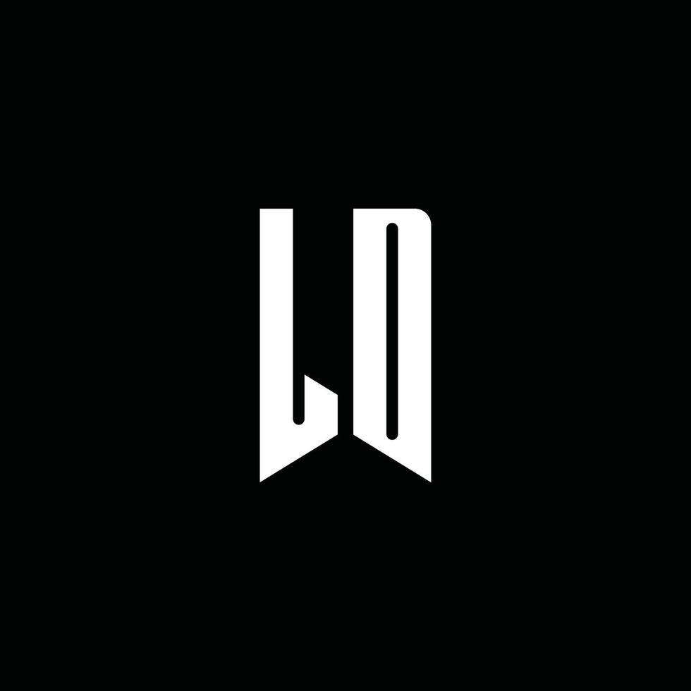 Ld-Logo-Monogramm mit Emblem-Stil auf schwarzem Hintergrund isoliert vektor