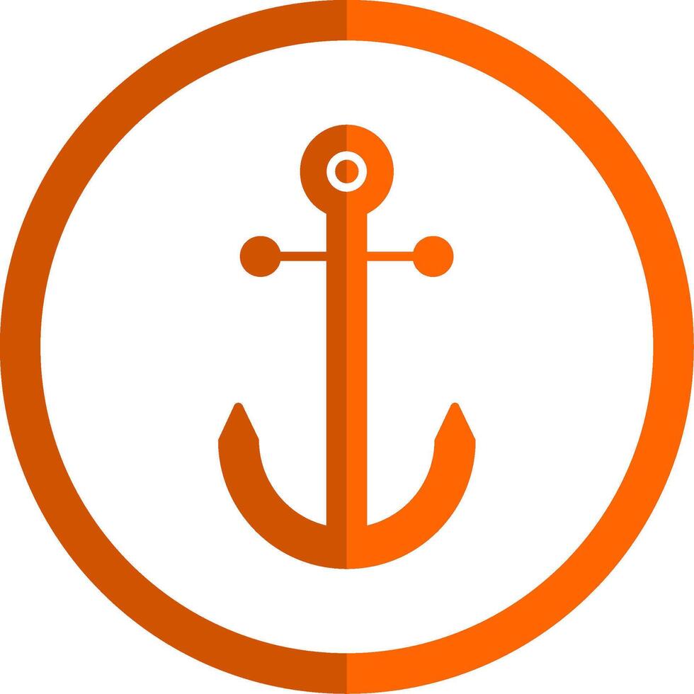 Anker Glyphe Orange Kreis Symbol vektor