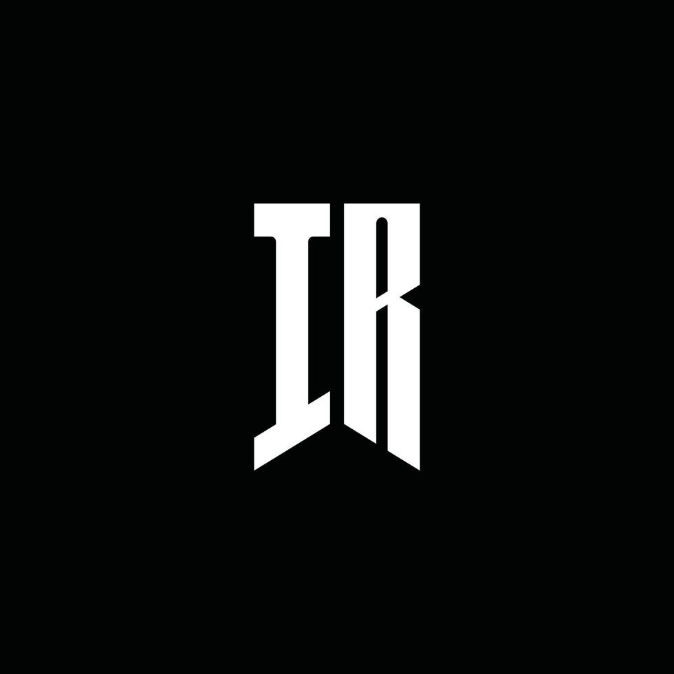 ir-Logo-Monogramm mit Emblem-Stil auf schwarzem Hintergrund isoliert vektor