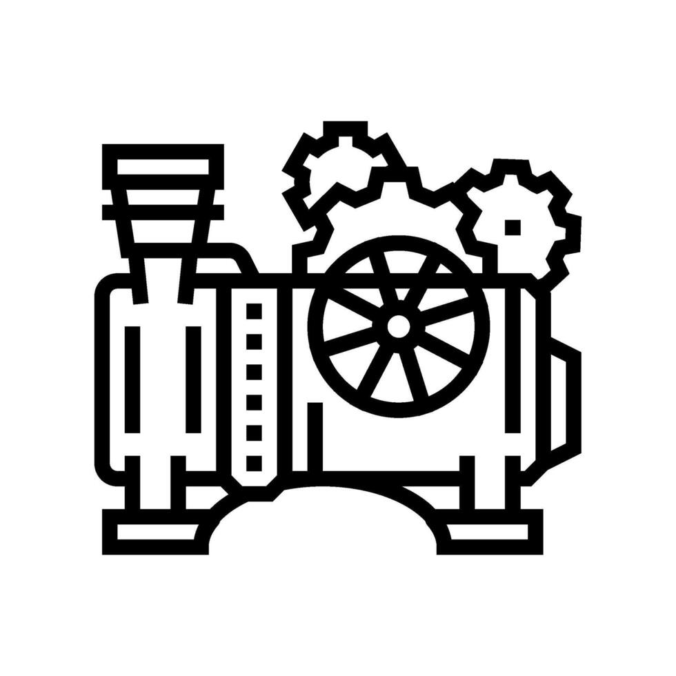ånga motor steampunk årgång linje ikon illustration vektor
