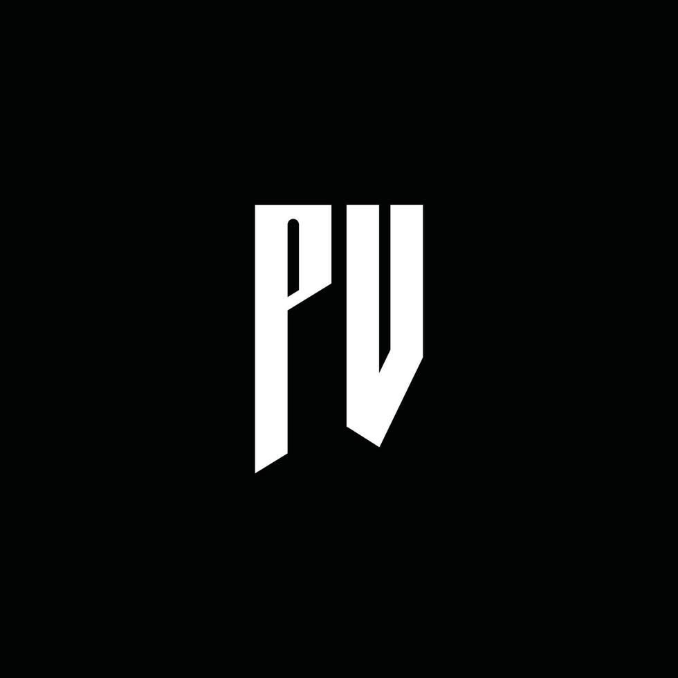 pv -logotypmonogram med emblemstil isolerad på svart bakgrund vektor