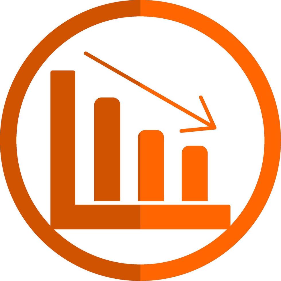 Linie Diagramm Glyphe Orange Kreis Symbol vektor