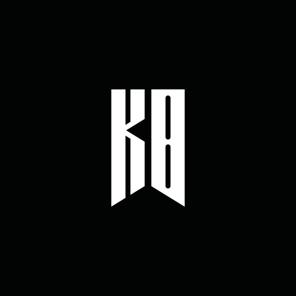 kb-Logo-Monogramm mit Emblem-Stil auf schwarzem Hintergrund isoliert vektor