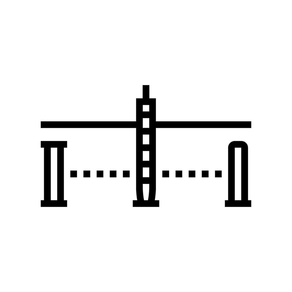Center Anteil Krocket Spiel Linie Symbol Illustration vektor