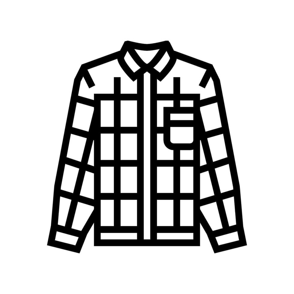 Flanell Hemd Jahrgang Mode Linie Symbol Illustration vektor