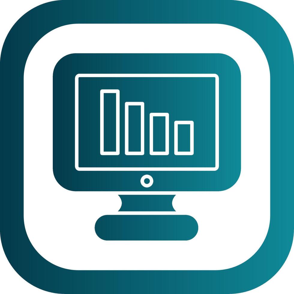 Bar Diagramm Glyphe Gradient runden Ecke Symbol vektor