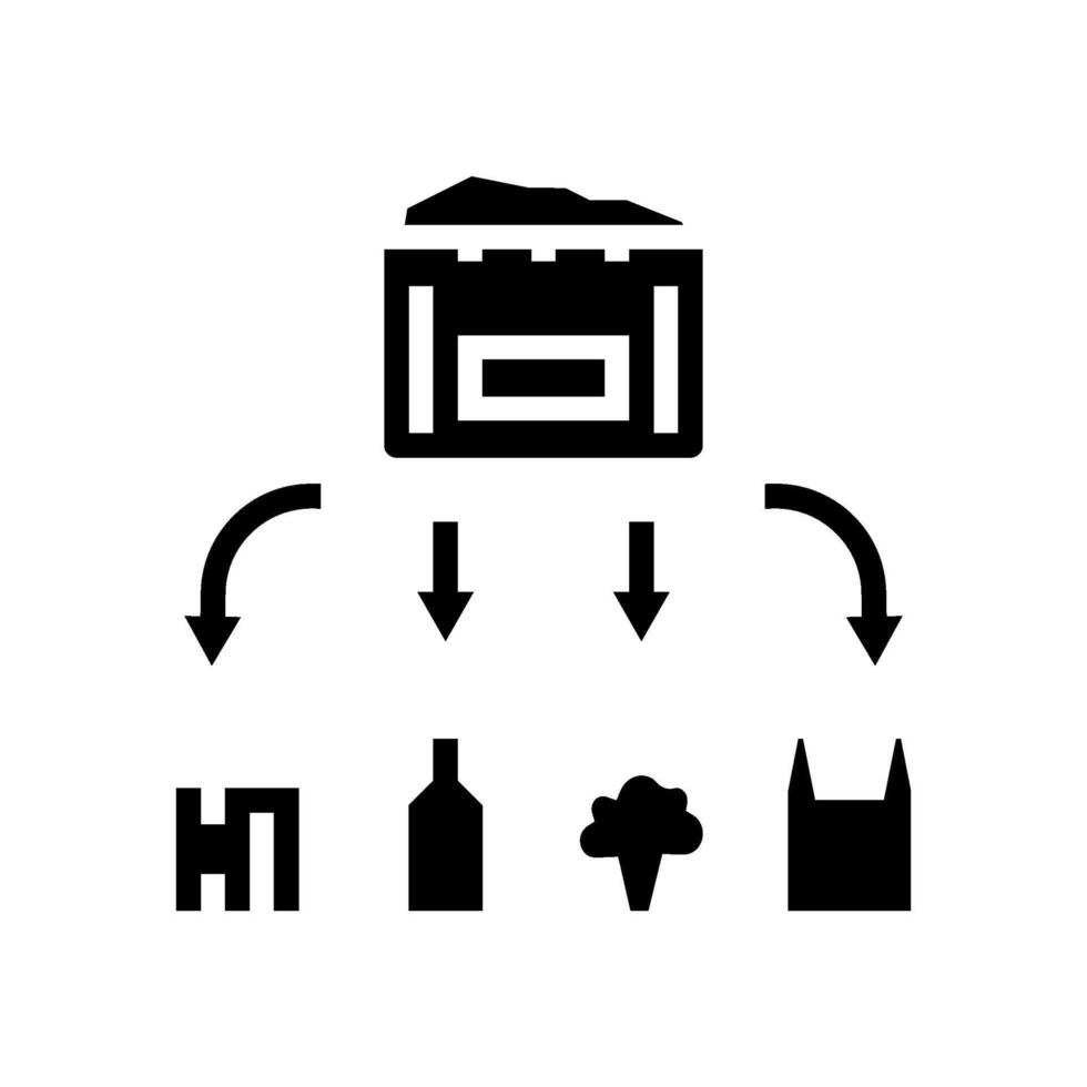 Abfall Verwaltung Abfall Sortierung Glyphe Symbol Illustration vektor