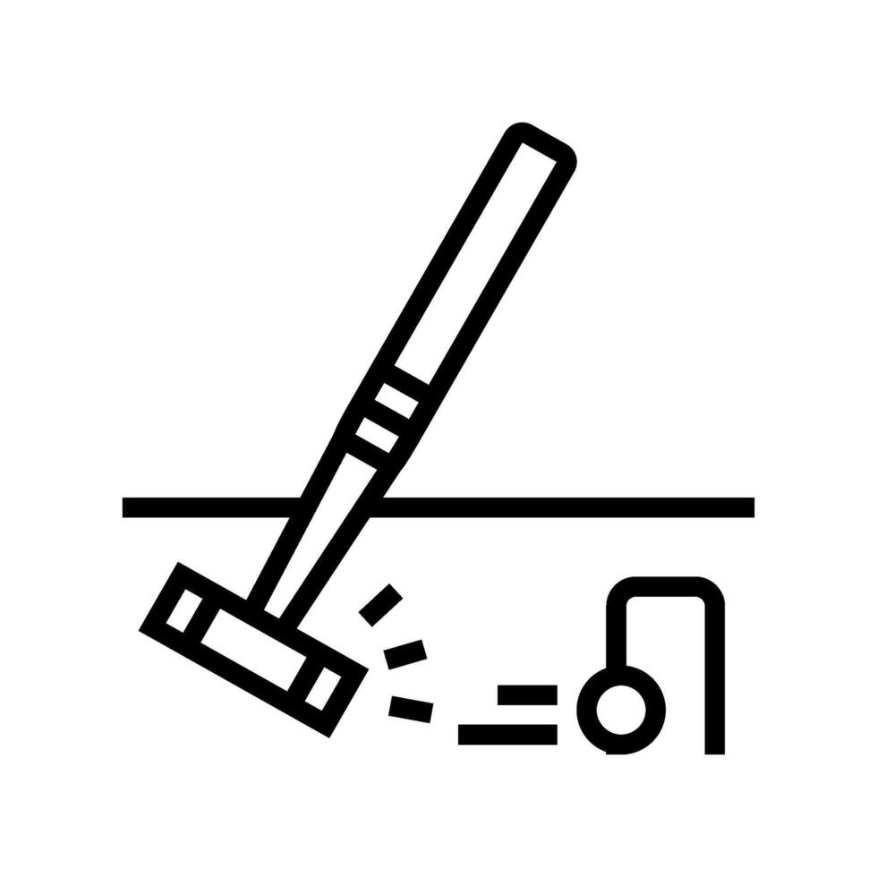 Krocket Spiel Linie Symbol Illustration vektor